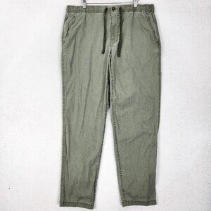Eddie Bauer Pants Mens XL Green Tapered Leg Rip Stop Drawstring Waist Casual